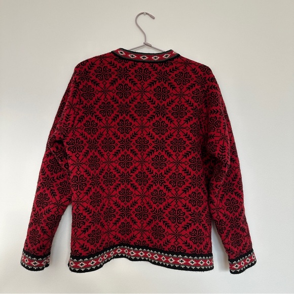 Nordic Inspired LL Bean Wool Sweater Cardigan - Picture 3 of 7